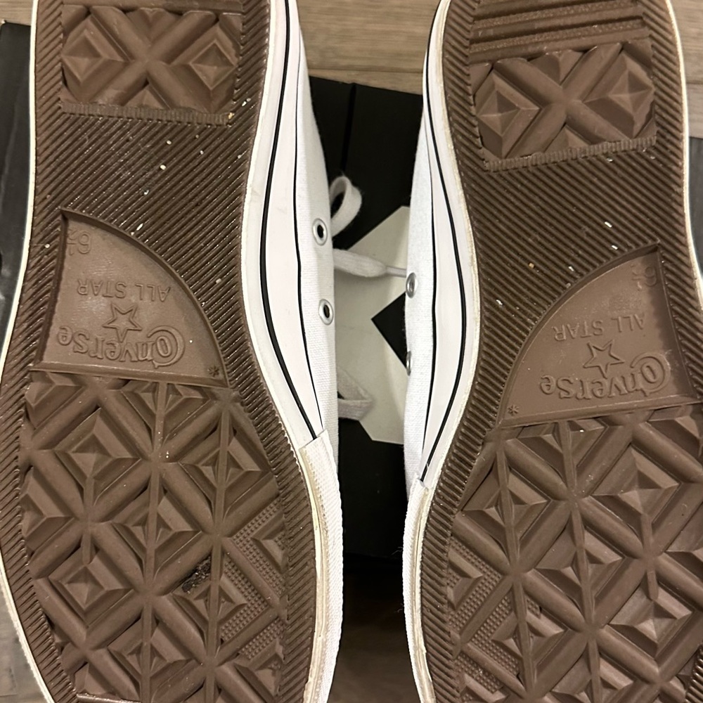 Converse All Star White Platform Canvas Shoes - Picture 5 of 6